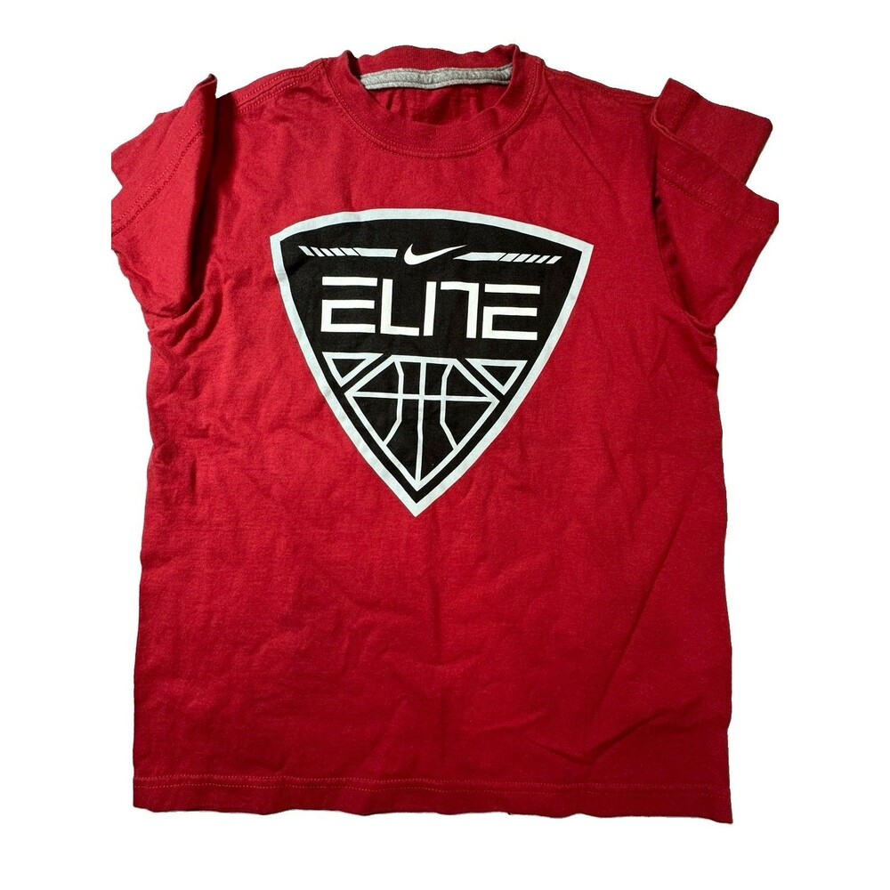 Nike Shirt Mens Small Red Elite Basketball Graphic Tee Crewneck Cotton 0159